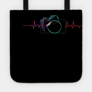 Minimalist Camera Heartbeat Photo. camera heartbeat, photography lover, minimalist photo, creative passion. Tote