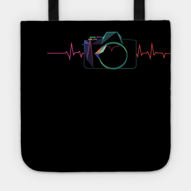 Minimalist Camera Heartbeat Photo. camera heartbeat, photography lover, minimalist photo, creative passion. Tote by OUTFITPAW