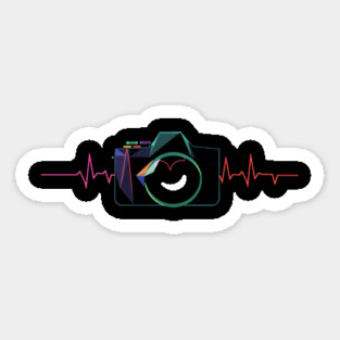 Minimalist Camera Heartbeat Photo. camera heartbeat, photography lover, minimalist photo, creative passion. Magnet
