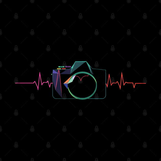 Minimalist Camera Heartbeat Photo. camera heartbeat, photography lover, minimalist photo, creative passion. by OUTFITPAW