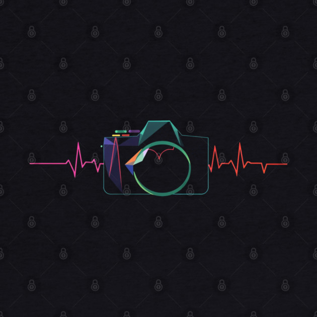 Minimalist Camera Heartbeat Photo. camera heartbeat, photography lover, minimalist photo, creative passion. by OUTFITPAW