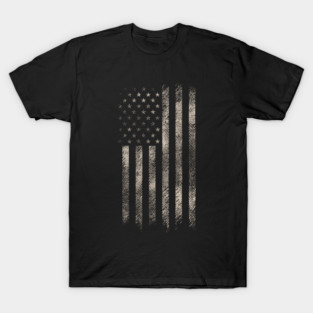 USA Flag Monochrome . Vertical T-Shirt