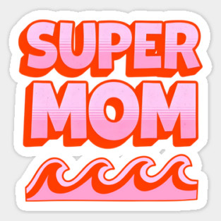 Super Mom Retro Summer Design Magnet