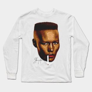 Grace Jones face vintage Long Sleeve T-Shirt