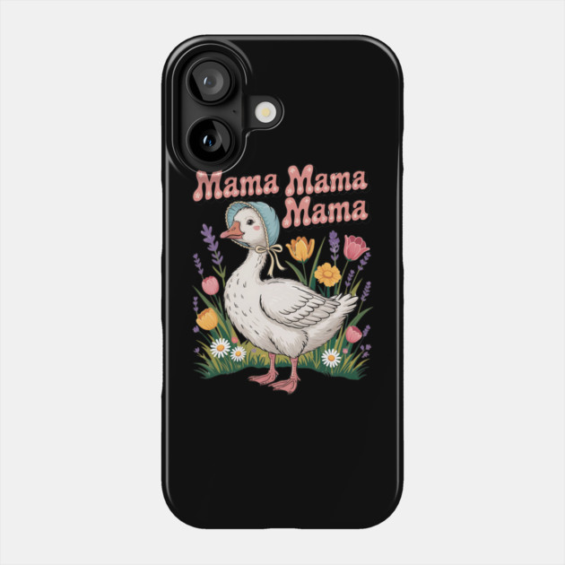 Mother's Day Boho Floral Mama Goose Mom Silly Goose Womens Phone Case by Creatifly Graphic Tees