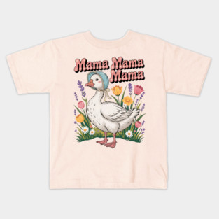 Mother's Day Boho Floral Mama Goose Mom Silly Goose Womens Kids T-Shirt