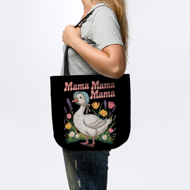 Mother's Day Boho Floral Mama Goose Mom Silly Goose Womens by Creatifly Graphic Tees