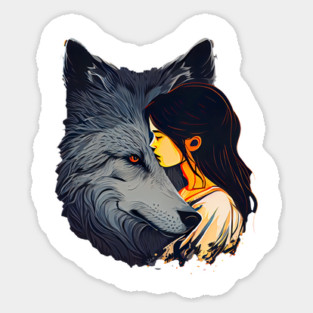 Wolf and Girl Magnet