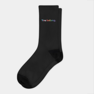 Gay Pride LGBT Support And Respect You Belong Transgender Socks