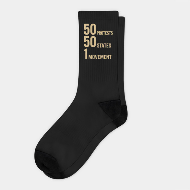 50501: 50 Protests 50 States 1 Movement Vintage Grunge Activist Design Socks by ArtistTee ⭐⭐⭐⭐⭐