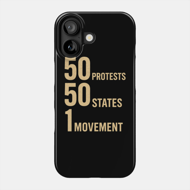 50501: 50 Protests 50 States 1 Movement Vintage Grunge Activist Design Phone Case by ArtistTee ⭐⭐⭐⭐⭐