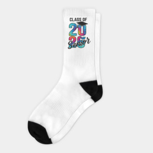 Class of 2025 Senior Graduation Gold Style High School College Grad Gift Socks