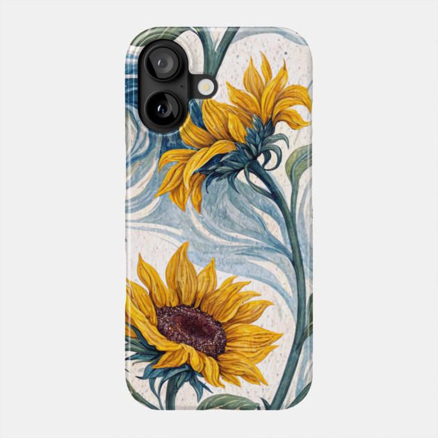 Starry Sunflowers – Van Gogh Inspired Floral Art Phone Case by DonWillisJrArt
