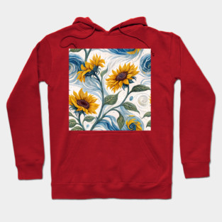 Starry Sunflowers – Van Gogh Inspired Floral Art Hoodie