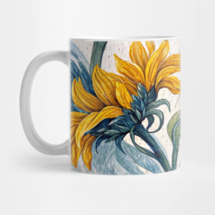 Starry Sunflowers – Van Gogh Inspired Floral Art Mug