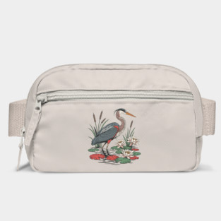 Wetland Heron with Lily Pads and Cattails Bag
