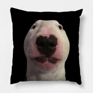 Staring Forward Dog Meme Pillow