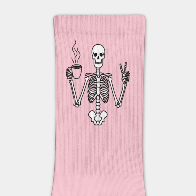 Skeletal Brew Tee - Dangerously Awake & Peaceful. Funny Skeleton Coffee Peace by OUTFITPAW