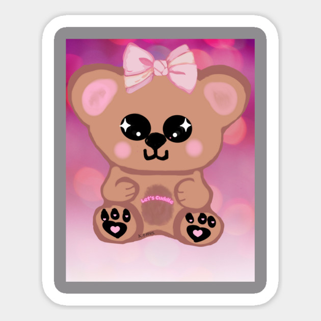 Cuddle Bear Magnet by Kristonya Art