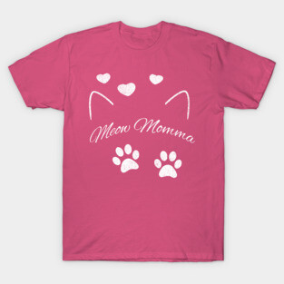 Meow Momma – Cute Cat Lover Design with Paws and Hearts T-Shirt