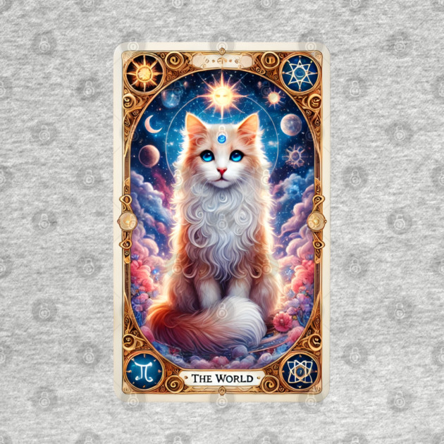 Celestial Cat Tarot – The World Card Fantasy by Premachandra's Store