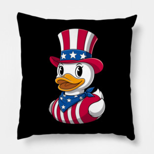 Rubber Duck 4th of July Independence Day Pillow