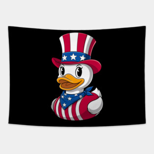 Rubber Duck 4th of July Independence Day Tapestry
