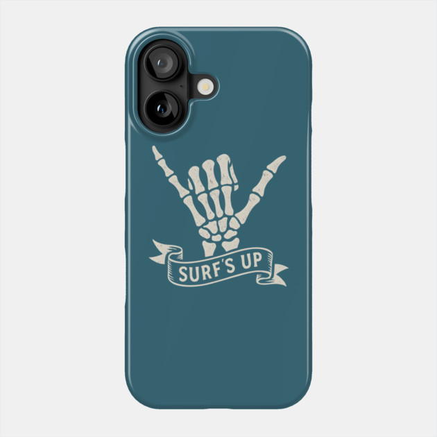 Surf's Up Shaka Skeleton Hand Phone Case by Maggie's Store 3