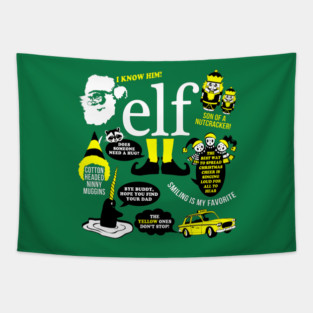 Christmas Elf: Buddy the Elf Quotes T-Shirt Tapestry