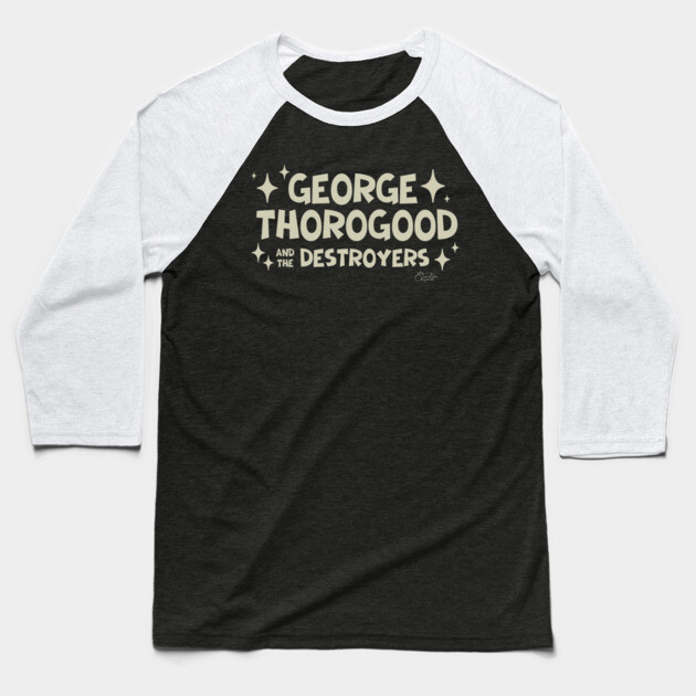 George Thorogood Fan Art Baseball T-Shirt by Timeless Chaos