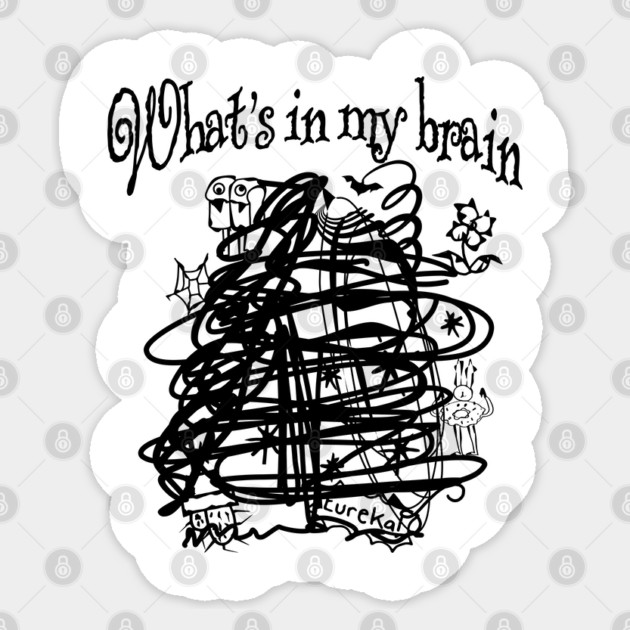 What's In My Brain: funny scribble mess of artsy ideas Sticker by Luxinda