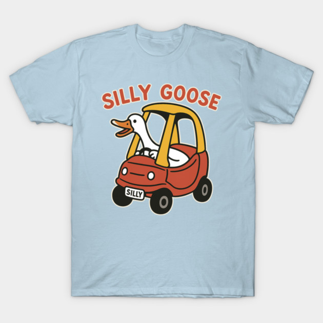 Silly Goose in a Cozy Coupe – Funny Cartoon Design T-Shirt by GAMAS
