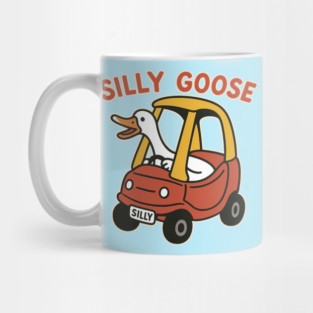 Silly Goose in a Cozy Coupe – Funny Cartoon Design Mug