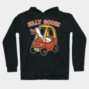 Silly Goose in a Cozy Coupe – Funny Cartoon Design Hoodie