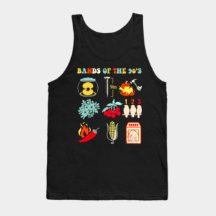 Bands Of The 90s - Funny Rebus Puzzle Tank Top