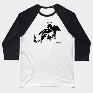 BANKSY Drunken Angel Baseball T-Shirt