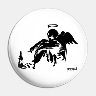 BANKSY Drunken Angel Pin