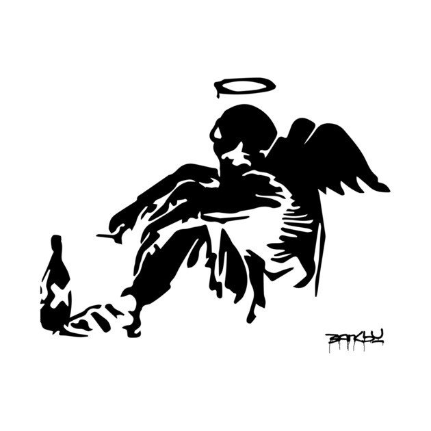 BANKSY Drunken Angel by inkstyl