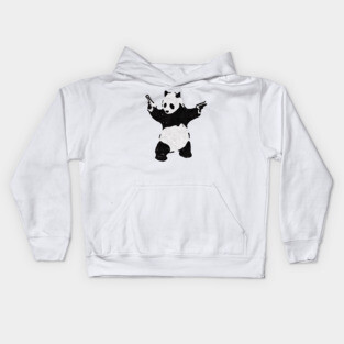 BANKSY Armed Panda with Guns Kids Hoodie