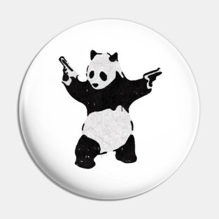 BANKSY Armed Panda with Guns Pin