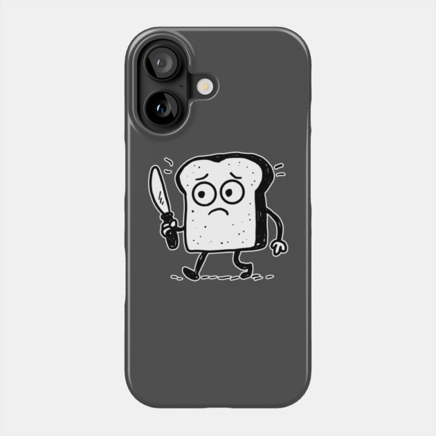 Nervous Bread Slice Holding Knife Meme Phone Case by belownormal