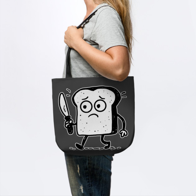 Nervous Bread Slice Holding Knife Meme by belownormal