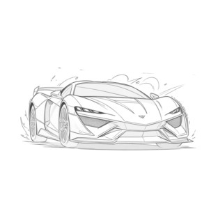 speedy sports car lineart T-Shirt