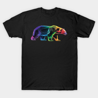 Geometric Bear LGBT Rainbow Flag Gay Pride T-Shirt