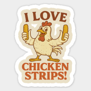 I Love Chicken Strips – Funny Retro Chicken Food Lover Sticker