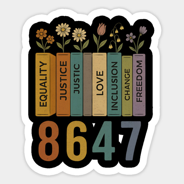 Equal Rights Book Flower 8647 – Feminist Women’s Rights Anti-Trump Sticker by ArtistTee ⭐⭐⭐⭐⭐