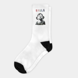 BANKSY SMILE Girl Socks