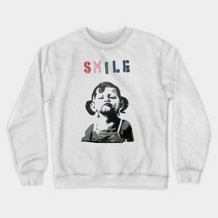 BANKSY SMILE Girl Crewneck Sweatshirt