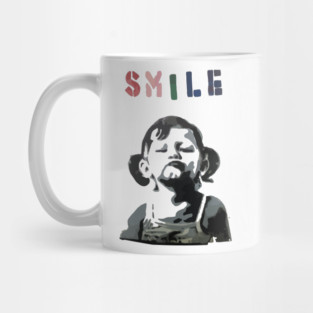 BANKSY SMILE Girl Mug
