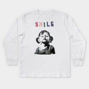 BANKSY SMILE Girl Kids Long Sleeve T-Shirt